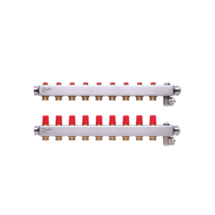 Колектор Danfoss SSM-3F з термоклапанами 9+9
