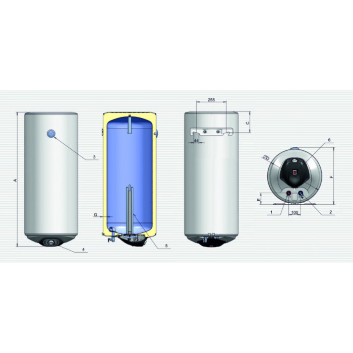 Водонагрівач Eldom Eureka 80 SLIM  2x1.0 kW  WV08039D