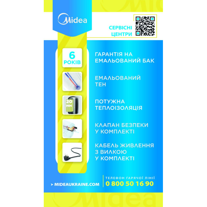 Водонагрівач MIDEA D50-15F1(D)