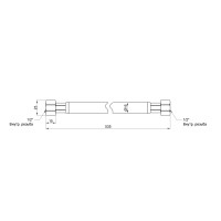 Шланг для газу Thermo Alliance білий 1/2" ВВ 50 см SD90G50 (SD090G50)