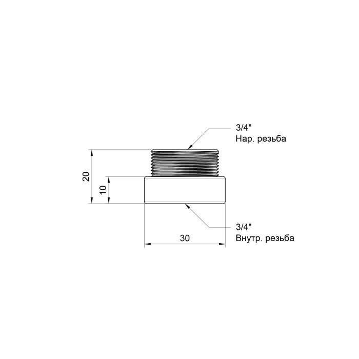 Подовжувач SD Plus 10х3/4" хром SD1302010 (SD1302010)