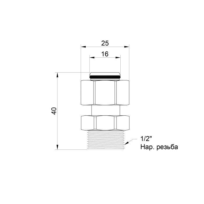 Перехідник обтискний SD Plus 16х1/2" ЗР SD154W1615 (SD154W1615)