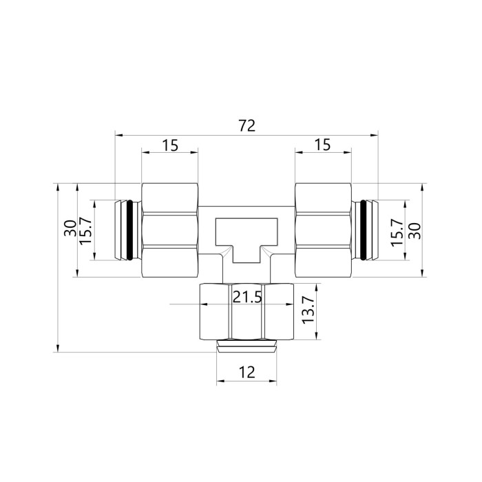 Трійник обтискний SD Plus 20х16х20 SD158W201620 (SD158W201620)