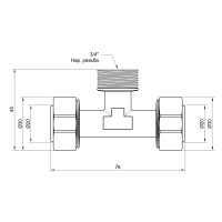 Тройник обжимной SD Plus 20х3/4"х20 ЗР SD160W202020 (SD160W202020)