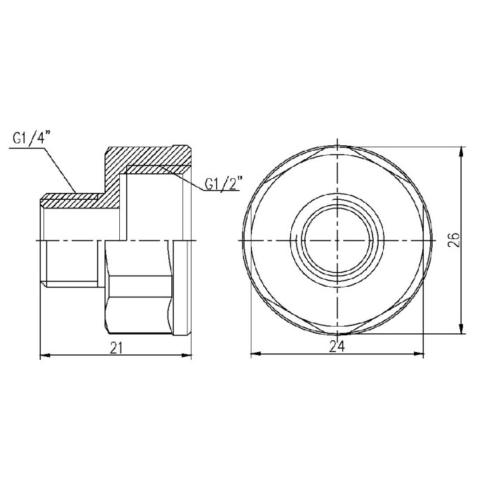 Перехід SD Forte 1/2"х1/4" ВЗ SF360156 (SF360156)