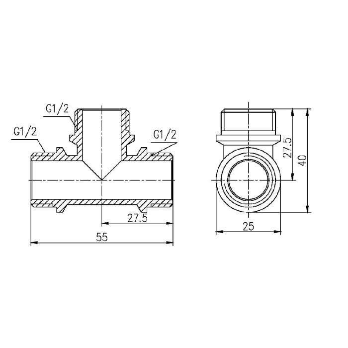 Трійник SD Forte 1/2" ЗЗ SF36715 (SF36715)