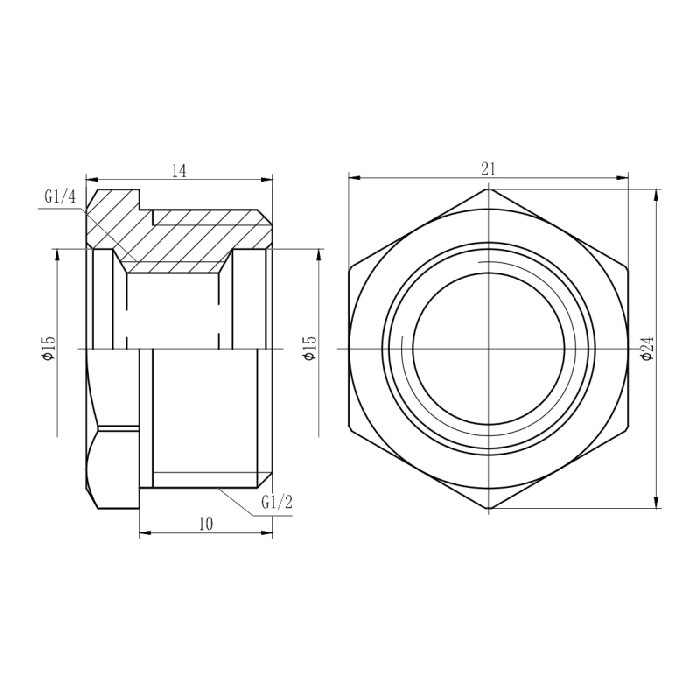 Футорка SD Forte 1/2"х1/4" ЗВ SF374156 (SF374156)