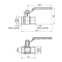 Кран кульовий SD Plus 1" 1/4 ВР для води (важіль) SD600NW32PN40 (SD600NW32PN40)