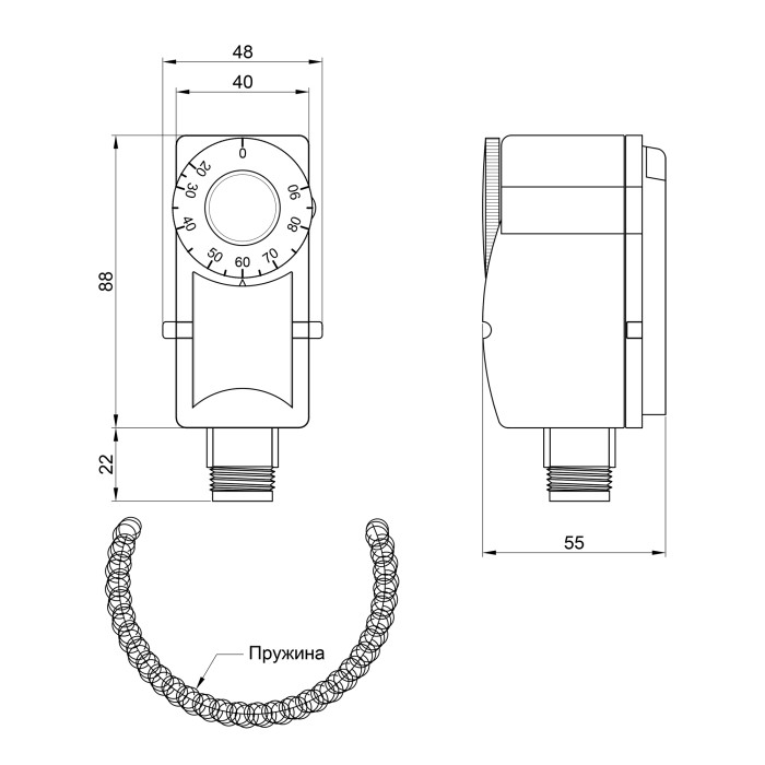 Термостат SD Plus накладний з пружиною SD349 (SD349)