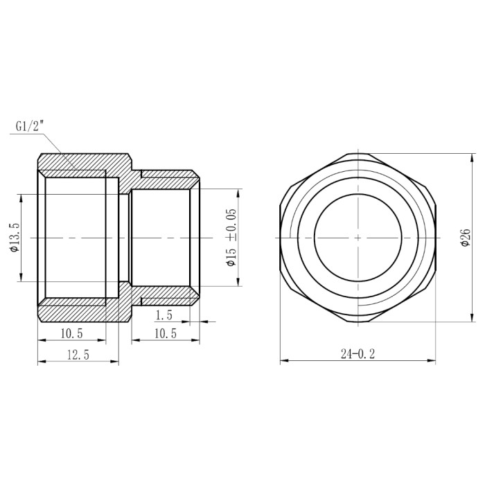 Муфта обтискна SD Forte 16х1/2" В SF171W1615 (SF171W1615)