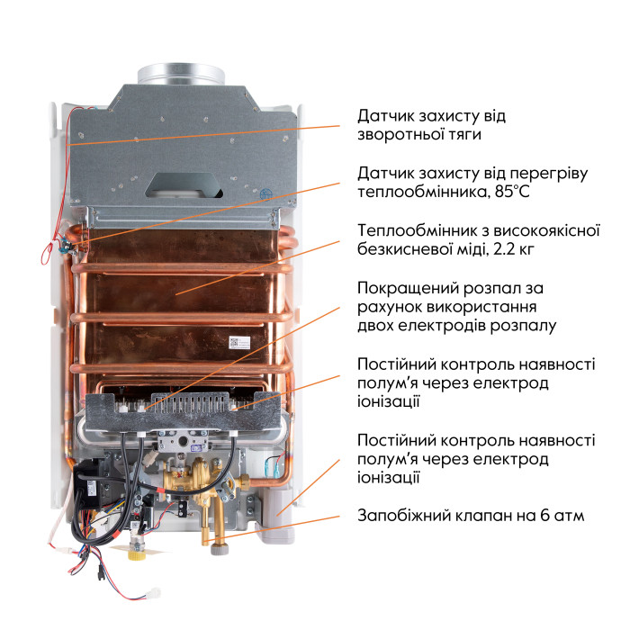 Колонка газова димохідна Thermo Alliance JSD20-10QB 10 л EURO (JSD2010QBEURO)