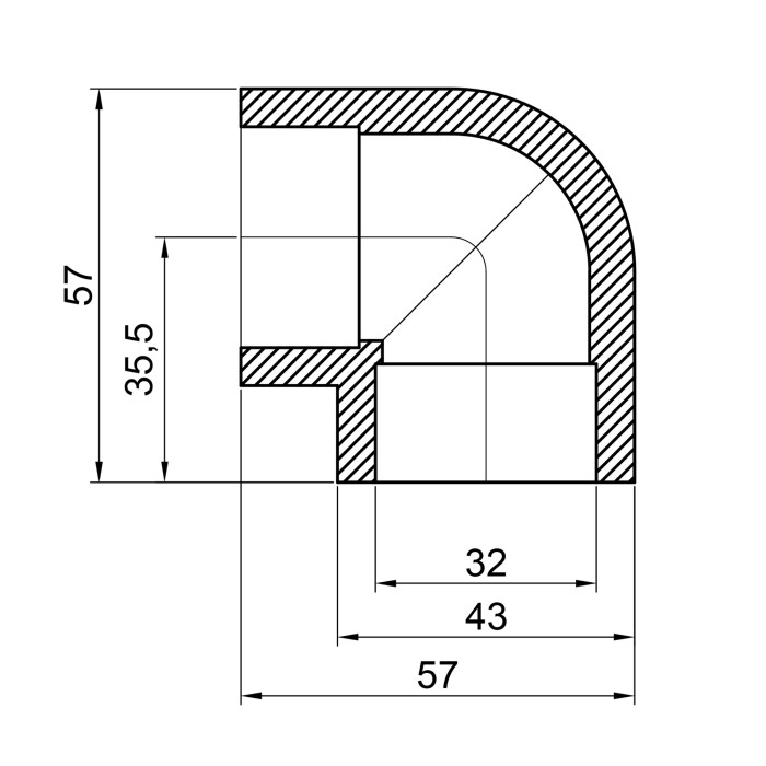 Уголок PPR Thermo Alliance 32, 90° (DSE003)