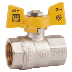 Кран кульовий SD Plus 1" ВР для газу (метелик) SD602NG25PN40 (SD602NG25PN40)