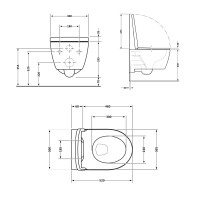 Унітаз підвісний Qtap Jay безобідковий з сідінням Soft-close QT07335176W (QT07335176W)