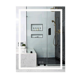Дзеркало Qtap Mideya (DC-F937) 600х800 з LED-підсвічуванням Touch, з антизапотіванням, димером, рег. яскравості QT2078F937W (QT2078F937W)