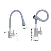 Змішувач для кухні Lidz Aria 015F31 з гнучким виливом (k35) LDARI015F31GNK31871 Grey / Nickel (LDARI015F31GNK31871)