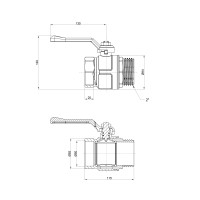 Кран кульовий Icma 2" прямий №352 (87352AJ11)