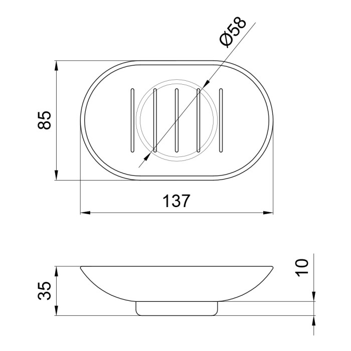 Мильниця Lidz Oreo 0210 (матове скло) LDORE0210CRM32454 Chrome (LDORE0210CRM32454)