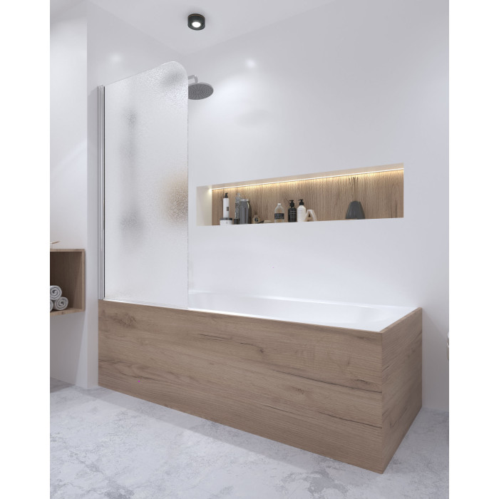 Штора на ванну Qtap Standard CRM407513APL скло Pear 6 мм, 75х140 см, ліва (STDCRM407513APL)