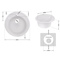 Кухонна мийка Lidz D510/200 WHI-01 (LIDZWHI01D510200) (LIDZWHI01D510200)