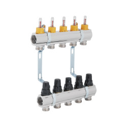 Колектор з витратомірами SD Forte 1" 5 виходів SF001W5 (SF001W5)