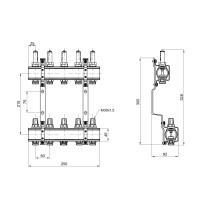 Колектор з витратомірами SD Forte 1" 5 виходів SF001W5 (SF001W5)