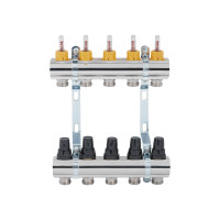 Колектор з витратомірами SD Forte 1" 5 виходів SF001W5 (SF001W5)