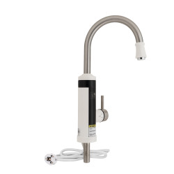 Проточний кран-водонагрівач кухонний для кухні Lidz Warm 059 LDWAR059WNK35878 White / Nickel (LDWAR059WNK35878)