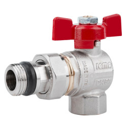 Кран кульовий Icma FAR. ROSSA 1/2" кутовий №362 (87362AD11)