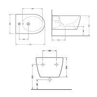 Біде підвісне Qtap Scorpio 515x360x345 Matt black QT1455053FMB (QT1455053FMB)
