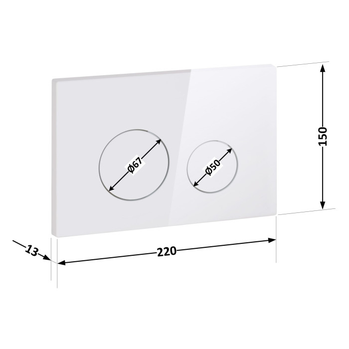 Панель змиву для унітаза Qtap Nest QT0111M11110W (QT0111M11110W)