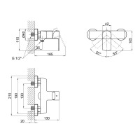 Смеситель для душа Qtap Lipno QTLIPNO4023101G Graphite (QTLIPNO4023101G)