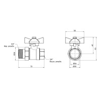 Кран кульовий "Американка" SD Plus прямий 3/4" ВЗ SD221W20 (SD221W20)