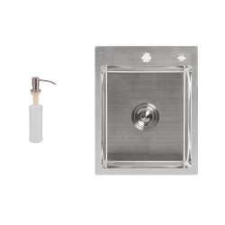Мийка для кухні інтегрована Lidz Handmade H4050 (LDH4050BRU39258) Brushed Steel 3,0/1,0 мм (LDH4050BRU39258)