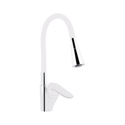 Змішувач для кухні Lidz Tani 007F3 з гнучким виливом (k40) LDTAN007F3WCR40423 Chrome/White (LDTAN007F3WCR40423)