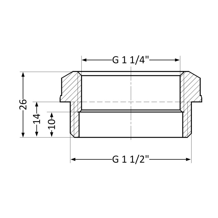 Футорка SD Plus 1 1/2"х1 1/4" ЗВ SD4234032 (SD4234032)