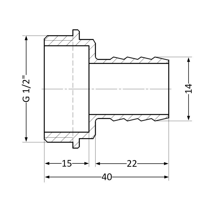 Штуцер SD Plus 14х1/2" ЗР SD4271514 (SD4271514)