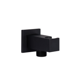 Підключення з тримачем для шланга Qtap Spojeni прямокутне QTCRBBH025 Black Matt (QT819810842858NB)