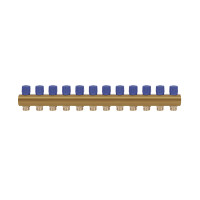Коллектор Icma с регулирующими вентилями 1" 12 выходов №1105 (Blue) (871105PU0512)