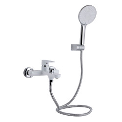 Змішувач для ванни Qtap Jay (з душовим гарнітуром) QTJAY259CRW45553 Chrome/White (QTJAY259CRW45553)