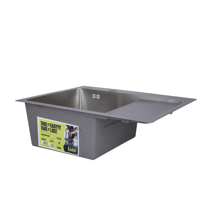 Мийка для кухні інтегрована Lidz Handmade H6350R крило праворуч (LDH6350BRUR45587) Brushed Steel 3,0/1,0 мм (LDH6350BRUR45587)