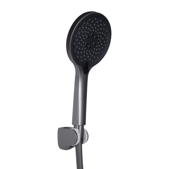Змішувач для ванни Qtap Vlasta New (з душовим гарнітуром) QTVLA259GMB45643 Gunmetal Black PVD (QTVLA259GMB45643)