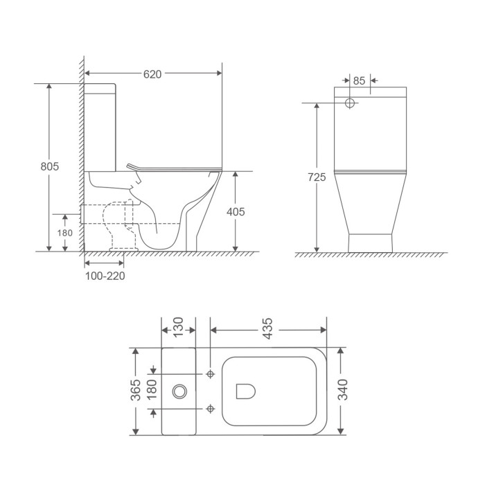 Унітаз-компакт Qtap Cardinal Ultra Quiet безободковий з сидінням Soft-close QT04222168AUQ3W (QT04222168AUQ3W)