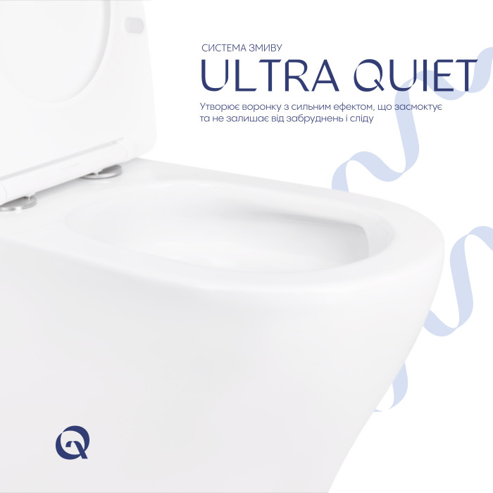 Унітаз-компакт Qtap Cardinal Ultra Quiet безободковий з сидінням Soft-close QT04222168AUQ3W (QT04222168AUQ3W)