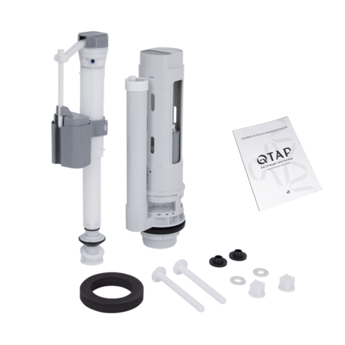 Унітаз-компакт Qtap Cardinal Ultra Quiet безободковий з сидінням Soft-close QT04222168AUQ3W (QT04222168AUQ3W)