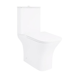 Унітаз-компакт Qtap Presto Quadro безободковий з сидінням Soft-close QT24221215AW (QT24221215AW)
