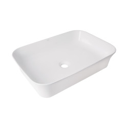 Раковина накладна Qtap Virgo N прямокутна без донного клапана WHITE QT18116308W (QT18116308W)