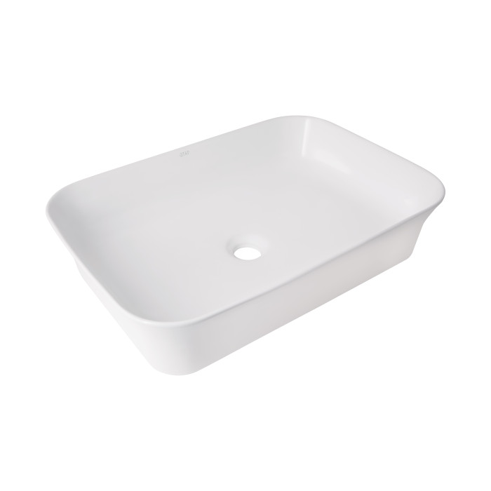 Раковина накладна Qtap Virgo N прямокутна без донного клапана WHITE QT18116308W (QT18116308W)