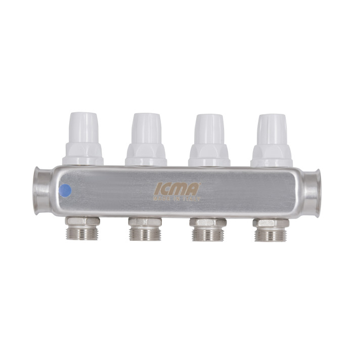 Колектор із витратомірами (нерж.) 1"х4 Icma № К073 (87K073179PJ32QU)