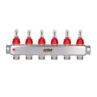 Колектор з витратомірами (нерж.) 1" х6 Icma № К073 (87K073179PK32QU)